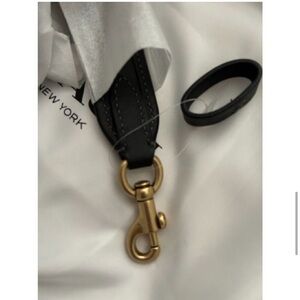 Coach bag strap- black leather & gold on hold for @aarynmcf